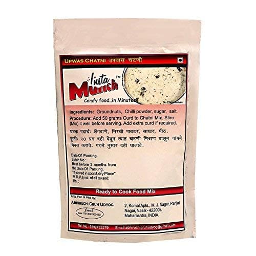 Instamunch Instant Upwas Chutney Mix (Fasting Vrat Condiment) | Ready to Mix Side Dish for Vrat Ka Khana | No Onion Garlic Premix | 1 Pack — image 2