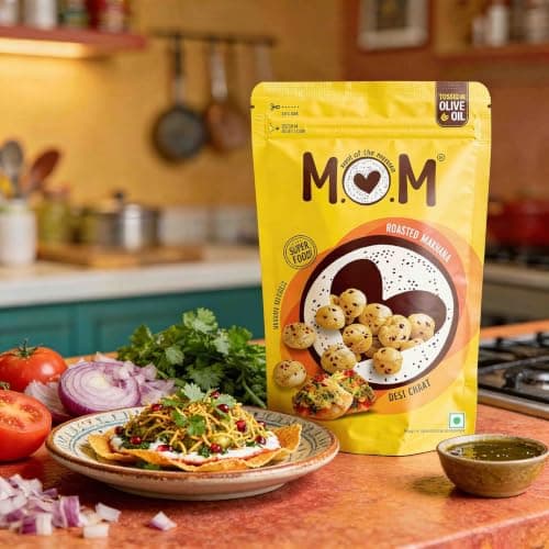 MOM - Meal of the Moment, Roasted Desi Chaat Makhana, 52g | Source of Protein | No Palm Oil | Gluten free — image 6