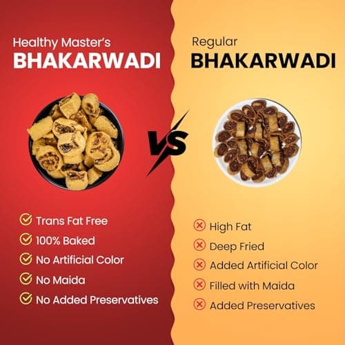 Healthy Master Baked Bhakarwadi, 250g | Healthy Gujarati Snacks | Crispy Bakarwadi | Morning and Evening Snacks | No Palm Oil, No MSG, No Preservatives | High-Fiber & Diet-Friendly — image 8