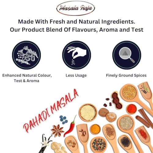 Masala Raja Pahadi Masala 100g for Sabji & Dal, (No Onion, No Garlic) Blended Spice for Authentic Taste and Colour, Made With 100% Natural Ingredients Of Mountains — image 5