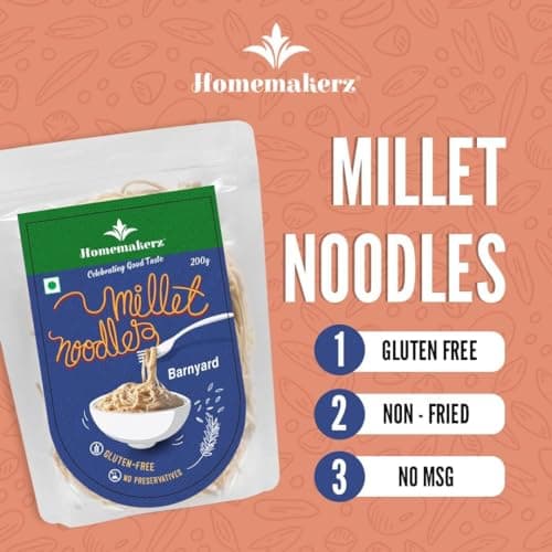 Homemakerz Banyard Millet Noodles, Natural, Preservative, Gluten & Fat Free, Not Fried & No Oil, Zero Maida & Wheat, Healthy & Tasty Hakka Millet Noodles With High Fiber, 200g — image 4