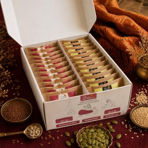Rasa Seed Cycling Bar 700g | PCOS & PCOM Friendly | 28 Healthy Snack Bars | Supports Menstrual Cycle Wellness | High Fiber | Hormone Balance Snack with Flax, Pumpkin, Sunflower, Sesame & Chia Seeds — image 2