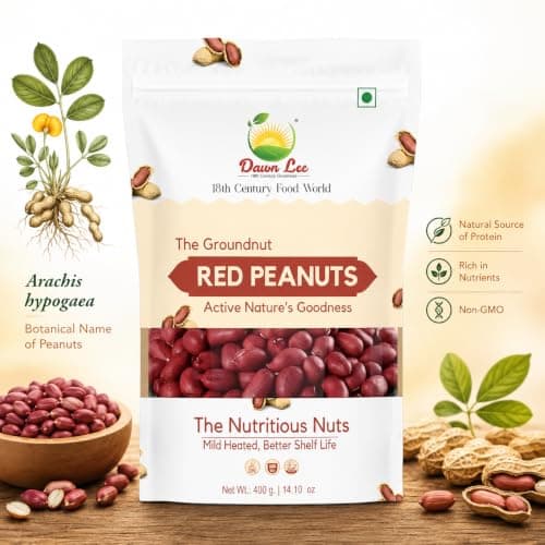 Dawn Lee Raw Red Peanuts 400g | Desi Moongfali (Groundnut) | Natural Protein Snack | Gluten-Free Unpolished Singdana | Healthy Mungfali for Ekadashi, Navratri, Roasting & Chutneys — image 2