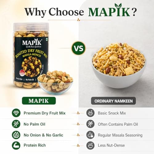 Mapik Roasted Dry Fruits Mix Masala Munch | Premium Trail Mix | Almond,Cashew,Seeds,Makhana & Dried Fruits | High Protein Crunchy Snack | No Palm Oil No Preservatives(200g) — image 5