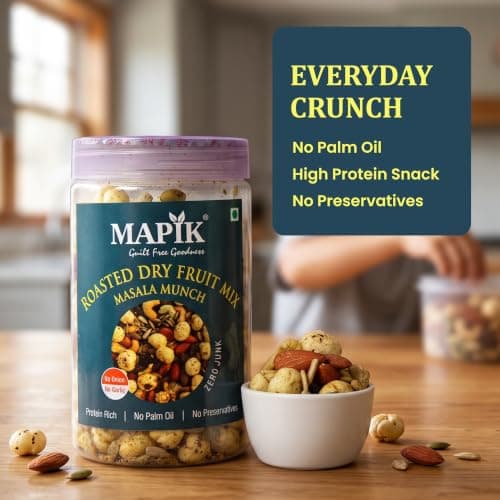 Mapik Roasted Dry Fruits Mix Masala Munch – Premium Trail Mix with Almond, Cashew, Seeds, Makhana & Dried Fruits | High Protein Crunchy Snack | No Palm Oil, No Preservatives | 200g — image 7