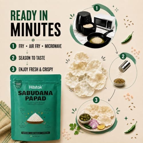 Hastak Sabudana Papad Ready to Fry | For Vrat & Fasting | No Onion & Garlic — image 5