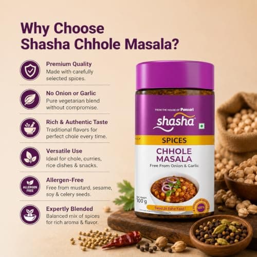 Shasha Chole Masala 100g - Spice Mix for Flavorful Chole - No Onion or Garlic - From the House of Pansari — image 7