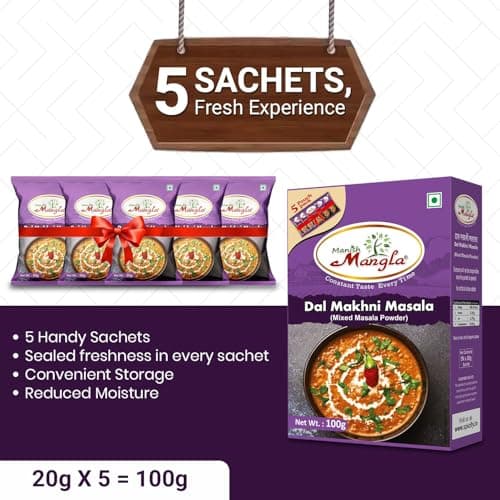 Manish Mangla Dal Makhni Masala 100g | Authentic Indian Spice Mix | Rich Creamy Dal Flavor | No Onion No Garlic | Fresh Aroma Masala for Home Cooking — image 3