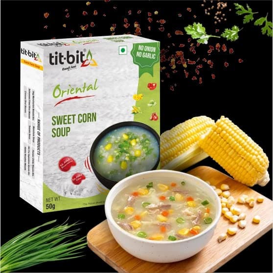 Tit-Bit Oriental - No Onion No Garlic Veg Manchurian Masala, Schezwan Fried Rice Masala, Tomato, Sweet Corn & Manchow Soup - Quick & Easy to Make - Pack of 5 (250g) — image 3