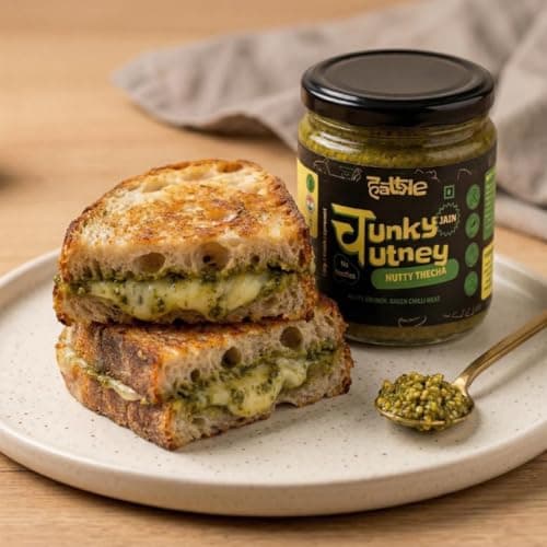 Nutty Thecha Chunky Chutney (Jain) 175g– Spicy Peanut & Green Chilli Chutney | No Garlic | Authentic Maharashtrian Taste — image 2