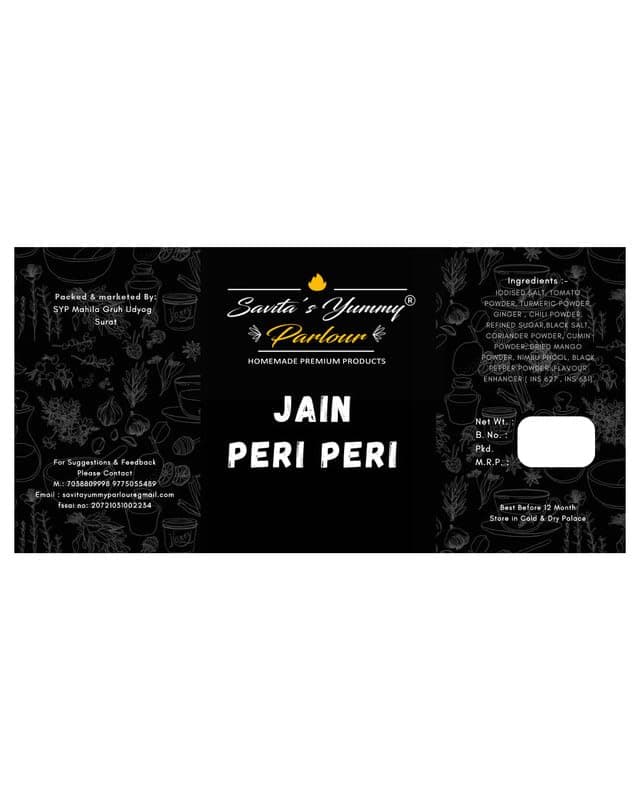 Savita’s Yummy Parlour Jain Peri Peri Masala – 100g | Homemade Premium Spice Blend | Zesty & Spicy Seasoning for Popcorn, Fries & Snacks — image 6