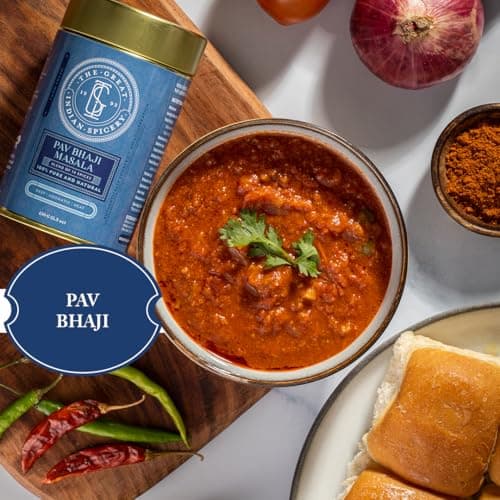 The Great Indian Spicery | Pav Bhaji Masala - 100gm Tin | Steam Sterilisation, Farm Fresh, Authentic Blend of 14 Spices, Non-Adulterated, No Added Color & Preservative | Deep & Aromatic Home Cooking — image 3
