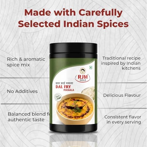RJM GOLD Dal Fry Masala Powder | Tadka Masala for Toor, Moong, Masoor & Mixed Dal | Authentic Indian Spice Blend for Dal Tadka | No Preservatives | 100% Pure Veg - 500 gm — image 4