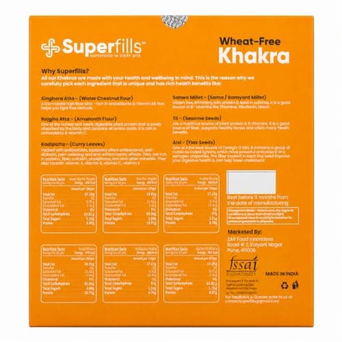 Superfills Farali Khakhra 200g Pack of 2 - Vrat Upvas Fasting Khakra Snack — image 7
