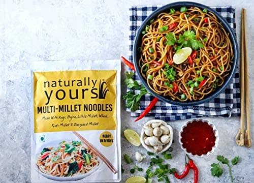 Naturally Yours Multi Millet Hakka Noodles | Ragi, Bajra, Little, Kodo & Barnyard Millet with Whole Wheat | No Maida, No Onion No Garlic, Jain Friendly, Vegan, Preservative Free | 180g Pack of 2 — image 5