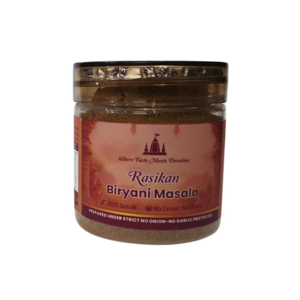 Rasikan Jain Satvik Masala Combo - Peri Peri, Kitchen King, Sambhar & Biryani Masala (320g)No Onion No Garlic | Freshly Ground Small Batch Spices | No Added Colour or Preservatives | Perfect for Bhog, Satvik & Everyday Cooking — image 6