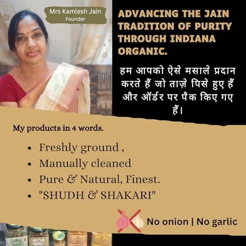 Indiana Organic Bombay Chat Masala (150g) | Pure Jain & No Onion-Garlic Spice Blend | Low Salt & High Spice Potency | Freshly Packed Authentic Indian Chaat Masala for Salads, Fruits, and Snacks — image 2