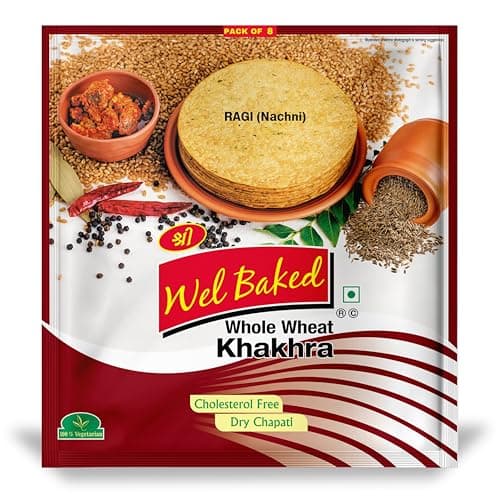Wel Baked Whole Wheat Khakhra (Mast Masala) - Pack of 4, 200 Gms Each | Dry Chapati | Khakra Fresh Gujarati Namkeen Snacks | Ready To Eat - Roasted - Khakhra Snacks| Vacuum Packed — image 7