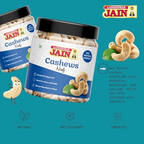 Aadeshwar Jain Cashews, Almonds, Pistachios & Anjeer Healthy Snacks | High Protein & Fiber | Fresh & Natural Combo Pack - 200Gm Each (Total 800gm) — image 6