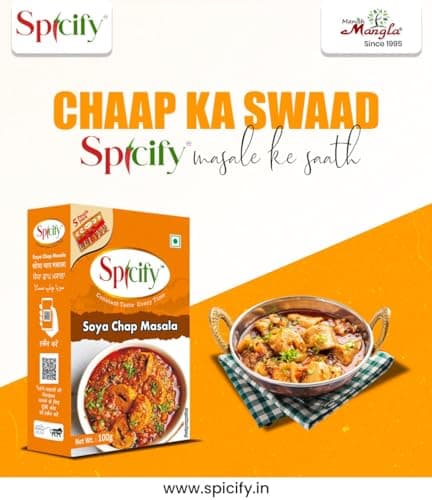 Spicify Soya Chaap Masala Powder 100g | Authentic Natural Flavor with Cumin, Fenugreek & Mustard Seeds | No Onion No Garlic No MSG Blended Spice Mix | Ready Powder Masala — image 6