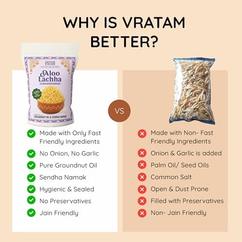 Vratam Aloo Lacha | Healthy Namkeen Aloo Bhujia for Diet | No Onion No Garlic No Palm Oil | Homemade Tasty Snacks made in Groundnut Oil | Guilt Free Snacks Jain Friendly | 110G (pack of 1) — image 5