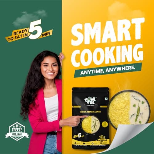 Bowlful Khichdi Kadhi, 48 GMS Pack of 3, Healthy Rice Based Product with Kadhi Without Onion and Garlic. 100% Natural, Freeze Dried Food — image 8