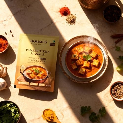 Hommies Dhaba Style Jain Paneer Tikka Masala Curry Spice Mix | No Onion No Garlic | Ready to Cook in 15 Mins | Just Add Paneer & Milk | Authentic Jain Curry Masala | Serves 4 | No Preservatives | Pack of 4 (200g, 50g Each) — image 3