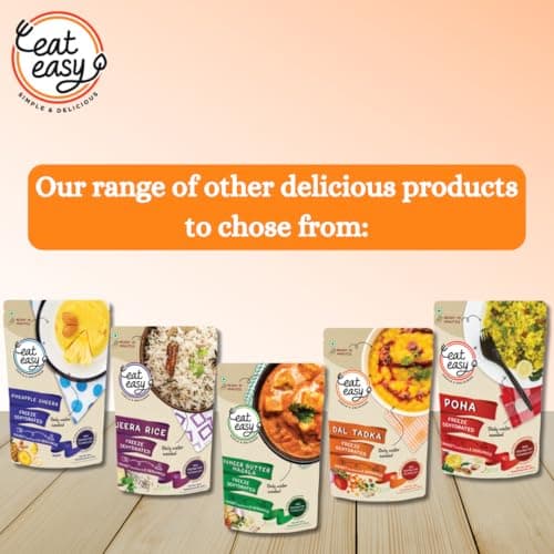 Eat Easy Ready To Eat Jain Pav Bhaji, 65gm (Pack of 2) | Just Add Water and Cook | No Onion No Garlic, Vegetarian Healthy Instant Food for Travel, Trekking, Campign | No Preservatives | No Added Artificial Colours & Flavours — image 6