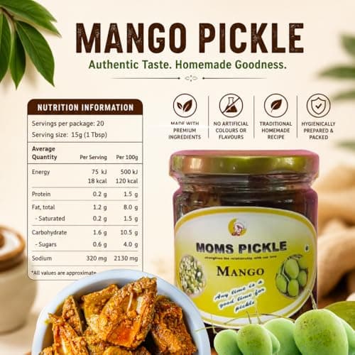 MOMS PICKLE Homemade Mango Pickle | Aam ka Achar | No Onion & Garlic | 180gm — image 2