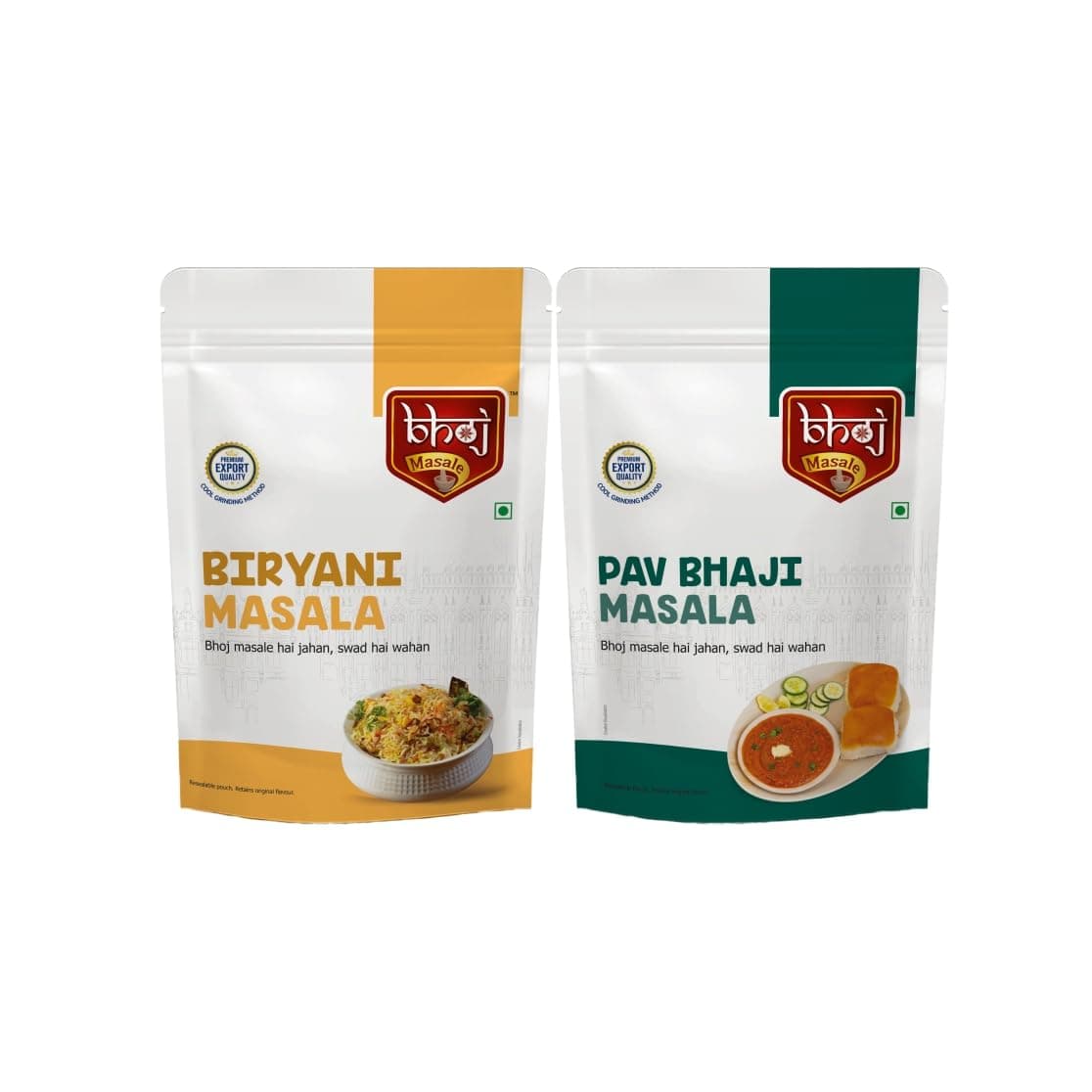 Bhoj Masale Biryani And Pav Bhaji Masala Powder Combo Pack 200GM Each | Aromatic Spice for Flavorful Indian Cooking | For Flavorful Cooking | No Artificial Flavor Added. No colour, no preservatives, no onion and no garlic ( Jain Masala ) — image 2