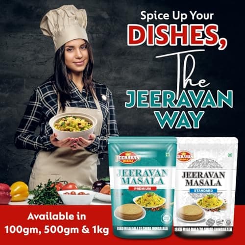 JEERAVAN Masala | जीरावन मसाला | Poha Masala Fruit Chaat Masala | Tastemaker | Mix of 32 Blended Healthy Spices | 100% Natural Ingredients | 100 gm (Pack Of 4 (400Gram)) — image 5