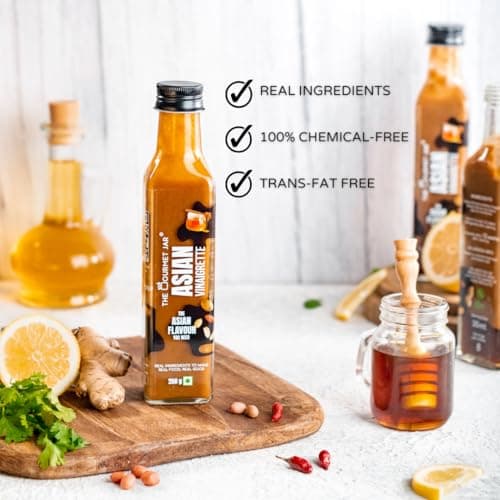 The Gourmet Jar Asian Vinaigrette 250g| 100% Natural, No Preservatives, No Artificial Colors, No Artificial Flavouring agent | No Trans-Fat| Gluten- Free| No Emulsifiers| Healthy Salad Dressing| Diet Friendly| Made with Cold Compressed Peanut oil & Real Soy Sauce| Pack of 1 — image 5