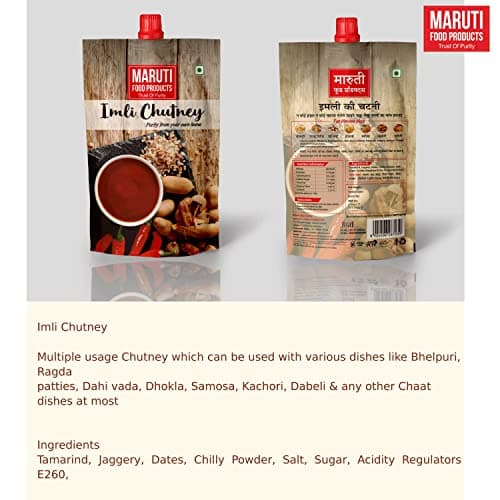 Maruti Food Products imli Chutney Tangy Delight: Tamarind Sweet Chutney - Imli Khajoor Ki Khatti Meethi Chatpati Chutney| No Artificial Flavors, Gluten Free, Jain Friendly (Pack of 2) — image 2