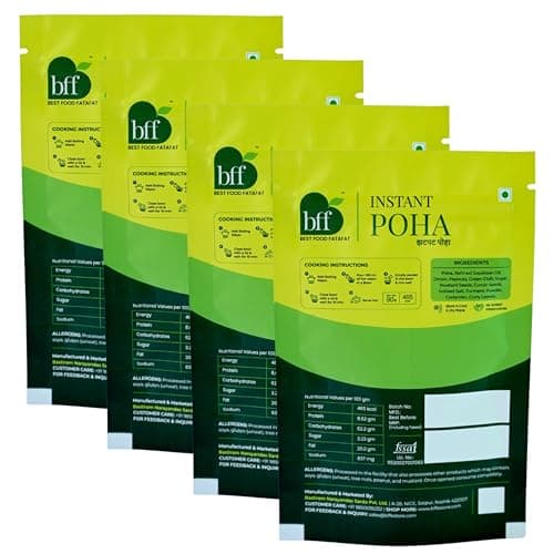 Instant Poha – Pack of 4 (90g Each) | Ready to Eat Indian Breakfast Mix | Just Add Hot Water | No Added Preservatives | Portable Pack for Travel, Office, or Home | Simple & Easy Meal Solution — image 2