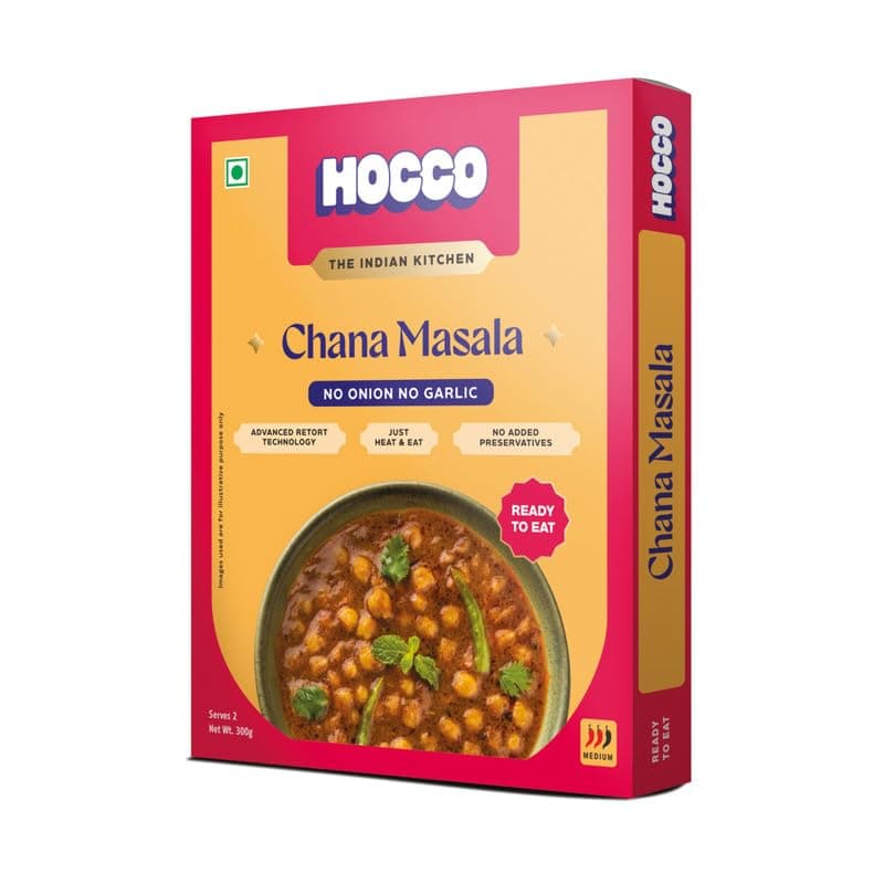 HOCCO Jain Chana Masala Ready To Eat | Just Heat & Eat | Pure Veg Indian Food | Ready to Eat Meal | No Added Preservative & Colours | Meal Ready in 5 Minutes | Microwave-Able Serve 300gm (Pack of 1) — image 4