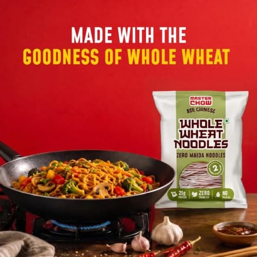 MasterChow Zero maida noodles | whole wheat noodles | 21 Grams of protein | No Preservatives and MSG (Pack of 1) — image 4