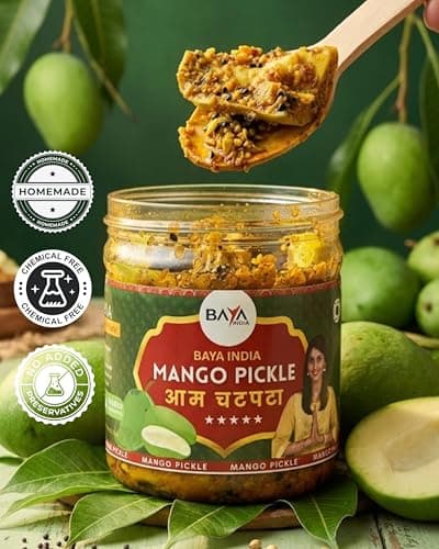 Baya India Mango & Jackfruit Pickle Combo | Homemade Aam aur Kathal ka Achar | Tangy & Flavorful Pickle | Made with Mustard Oil | No Added Preservatives | No Garlic No Onion | 350g each — image 6