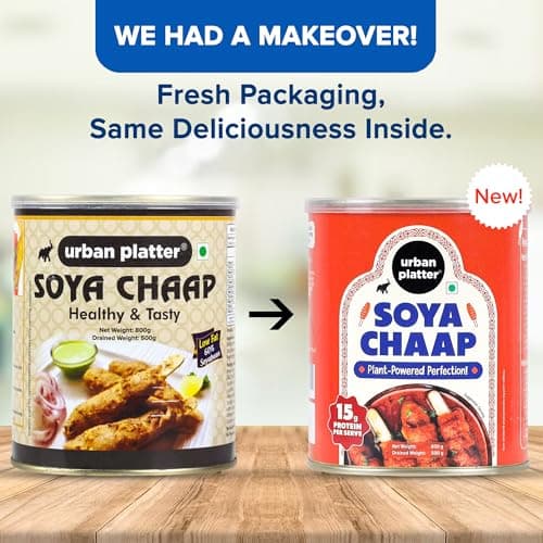 Urban Platter Soya Chaap in Brine, 800g (Canned | Chunks on Stick | Drained Weight - 500g, Rich in Plant Protein| Soy Chap) — image 8