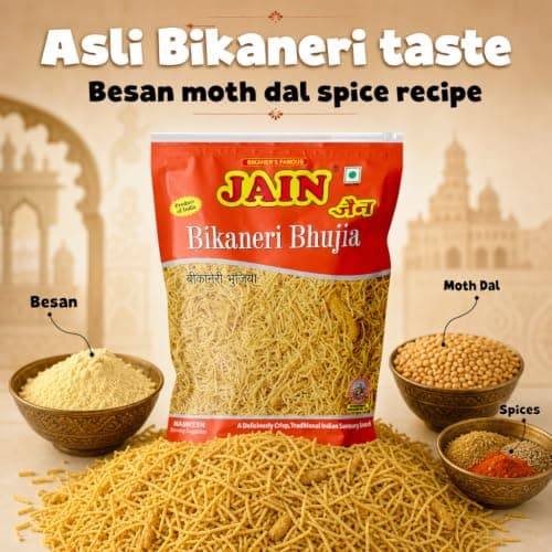 JAIN Bikaneri Bhujia, Size - 360g, Asli Bikaneri, Handmade, No Palm Oil, Zipper Pack — image 3