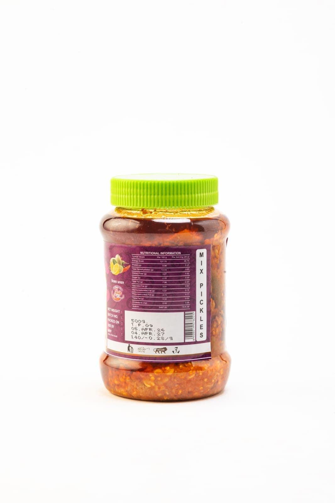 Jain Tanu Pickles Mix Pickle 500g | Traditional Mixed Vegetable Achar | Homemade Style Indian Pickle | Spicy & Tangy Mixed Pickle | Ready to Eat | PET Jar — image 2