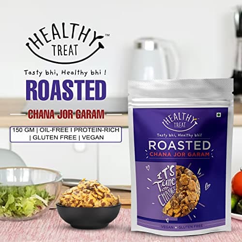 Healthy Treat Roasted Chana Jor Garam 150 gm | Healthy, Roasted Oil-Free Namkeen | Ready-to-eat | Healthy Snacks | Low in calories | Protein-Rich Snack | Roast Beaten Chana Snack | Gluten Free — image 7