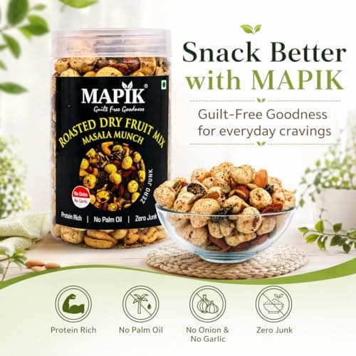 Mapik Roasted Dry Fruits Mix Masala Munch | Premium Trail Mix | Almond,Cashew,Seeds,Makhana & Dried Fruits | High Protein Crunchy Snack | No Palm Oil No Preservatives(200g) — image 8
