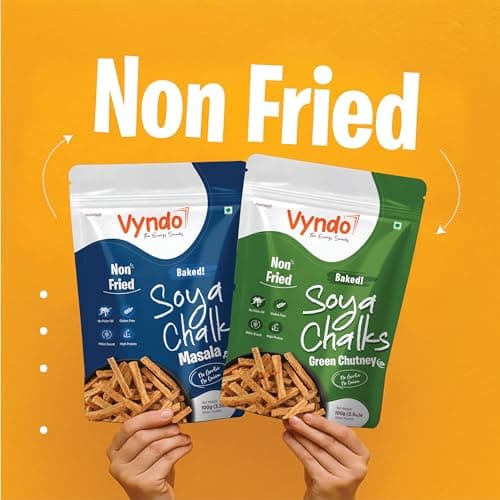 Vyndo No Garlic, No Onion Soya Chalks (Soya Sticks) Combo – 4 x 100g (Masala Pack 2 + Green Chutney Pack 2) | Millet-Based, Gluten-Free Healthy Energy Snacks for Kids & Adults. — image 5