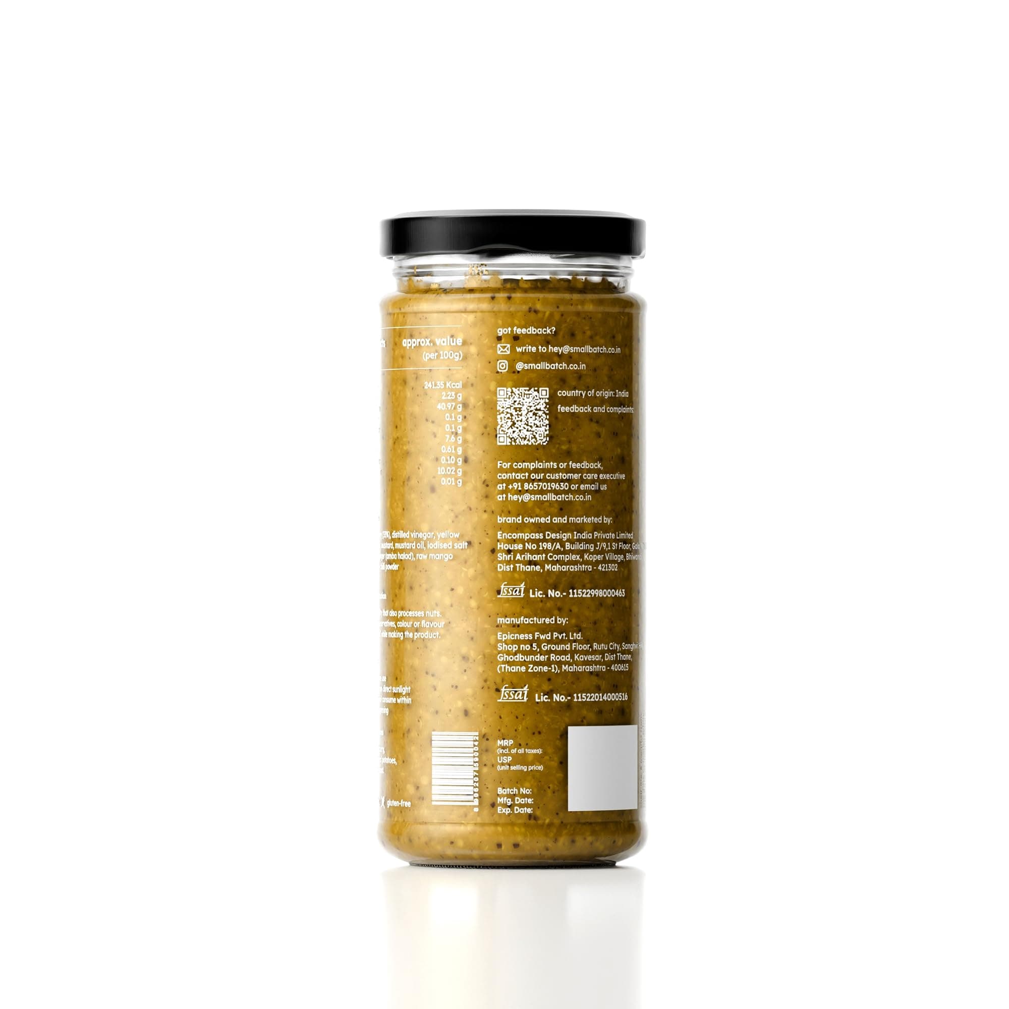 SMALLBATCH Stone Ground Yellow Chilli & Honey Mustard, Authentic Mustard Seeds, Gourmet Condiment, Sauce, Spread, Dip, Salad Dressing, No Preservatives, Pure Veg - 200g — image 3