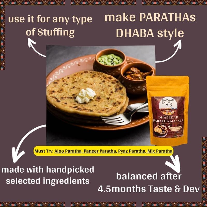BazaaRooh Homemade Freshly Prepared Paratha Masala 200g Grinded on low Speed, Aromatic and Flavourful | No Additives, Color, Preservatives, Citric Acid (Jain Friendly) | Stuff Paratha Masala Dhaba Style — image 6