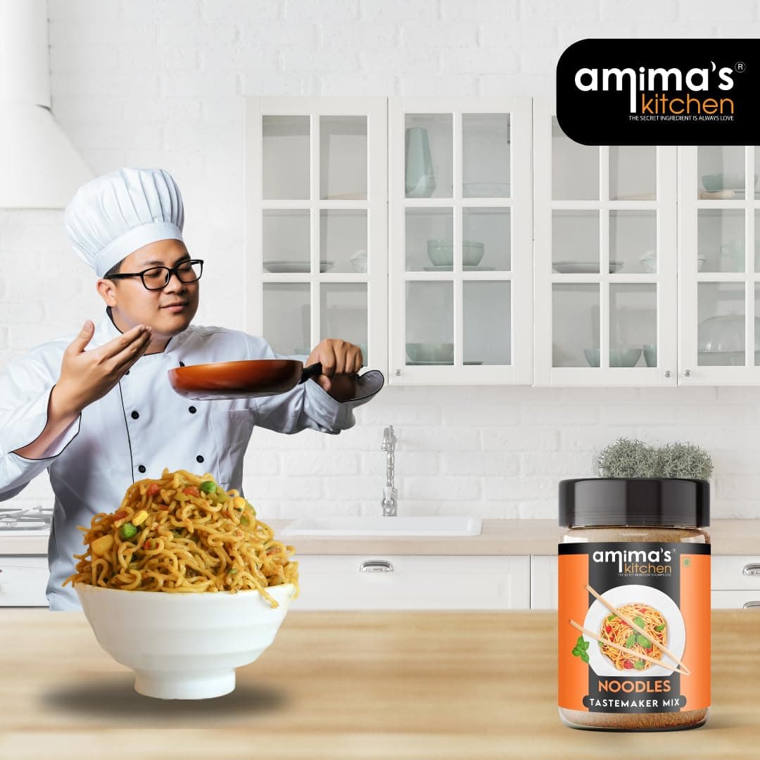 Amima's Kitchen Combo Of Classic Pasta Spice Mix & Noodles Tastemaker Jain Spice Mix (No Onion No Garlic) – 100 Grams (Pack of 2) | Blended Spice Mix | Pure & Hygiene | For Healthy Cooking | No Synthetic Flavour & Color — image 10