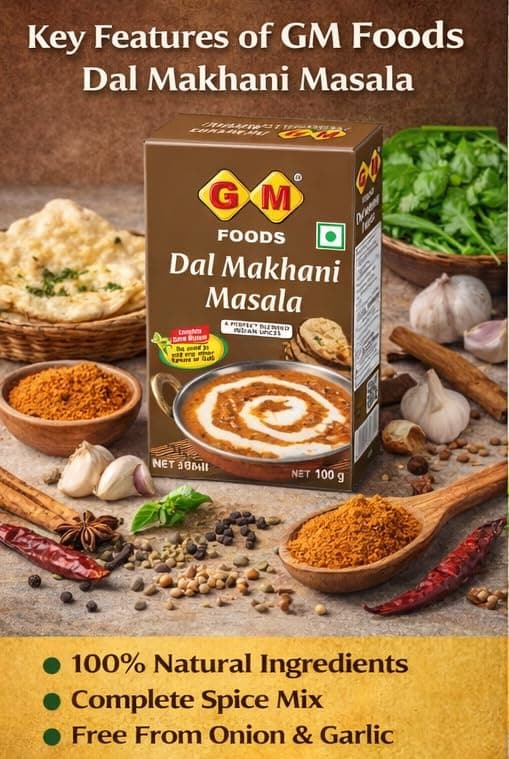 GM Foods Dal Makhani Masala 100g (Pack of 2) | Authentic Indian Style Spice Mix | Rich & Creamy Flavour | No Onion & Garlic | Easy to Cook | Ready to Use Masala for Restaurant-Style Dal at Home — image 5