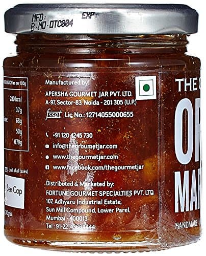 The Gourmet Jar Orange Marmalade 230g| 100% Natural, No Preservatives, No Artificial Colors, No Artificial Flavouring Agents | No Refined Sugar| Orange Jam| Vegan| Contains 54% Oranges| Bitter & Zesty| Use as a marinade, as a glaze on cakes, or simple on a toast| Pack of 1 — image 3