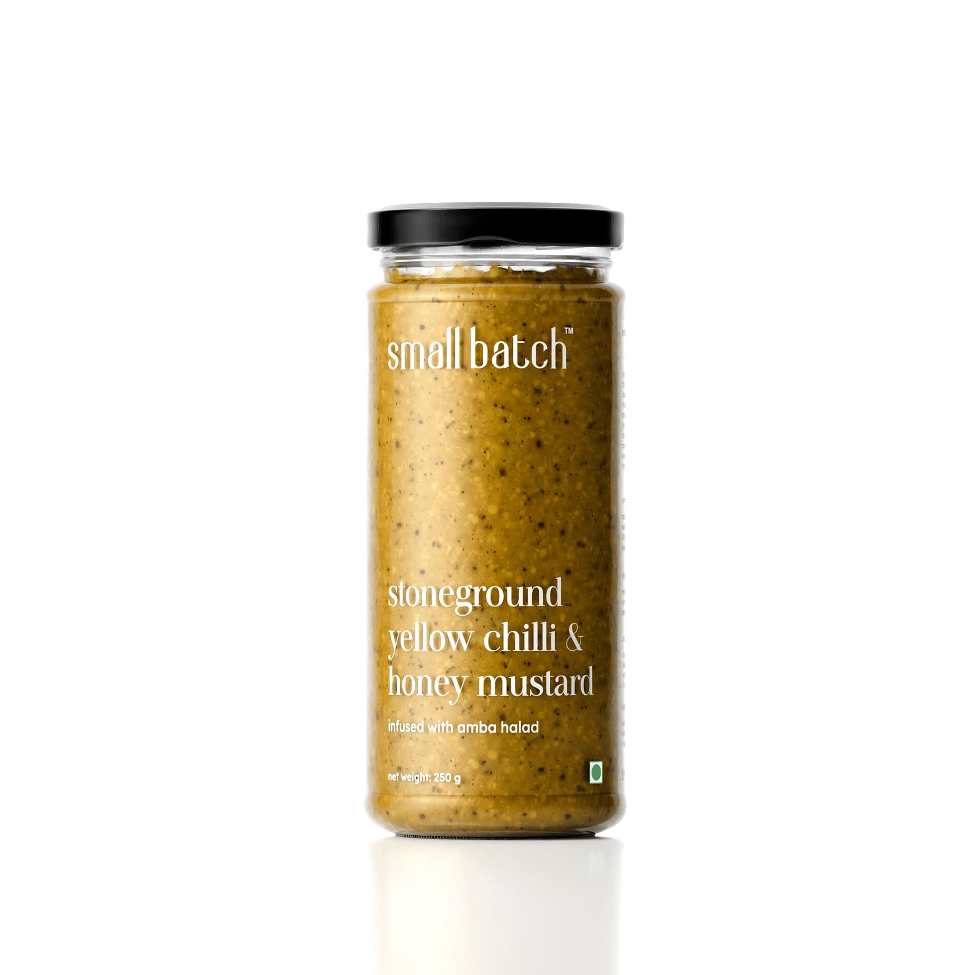 SMALLBATCH Stone Ground Yellow Chilli & Honey Mustard, Authentic Mustard Seeds, Gourmet Condiment, Sauce, Spread, Dip, Salad Dressing, No Preservatives, Pure Veg - 200g