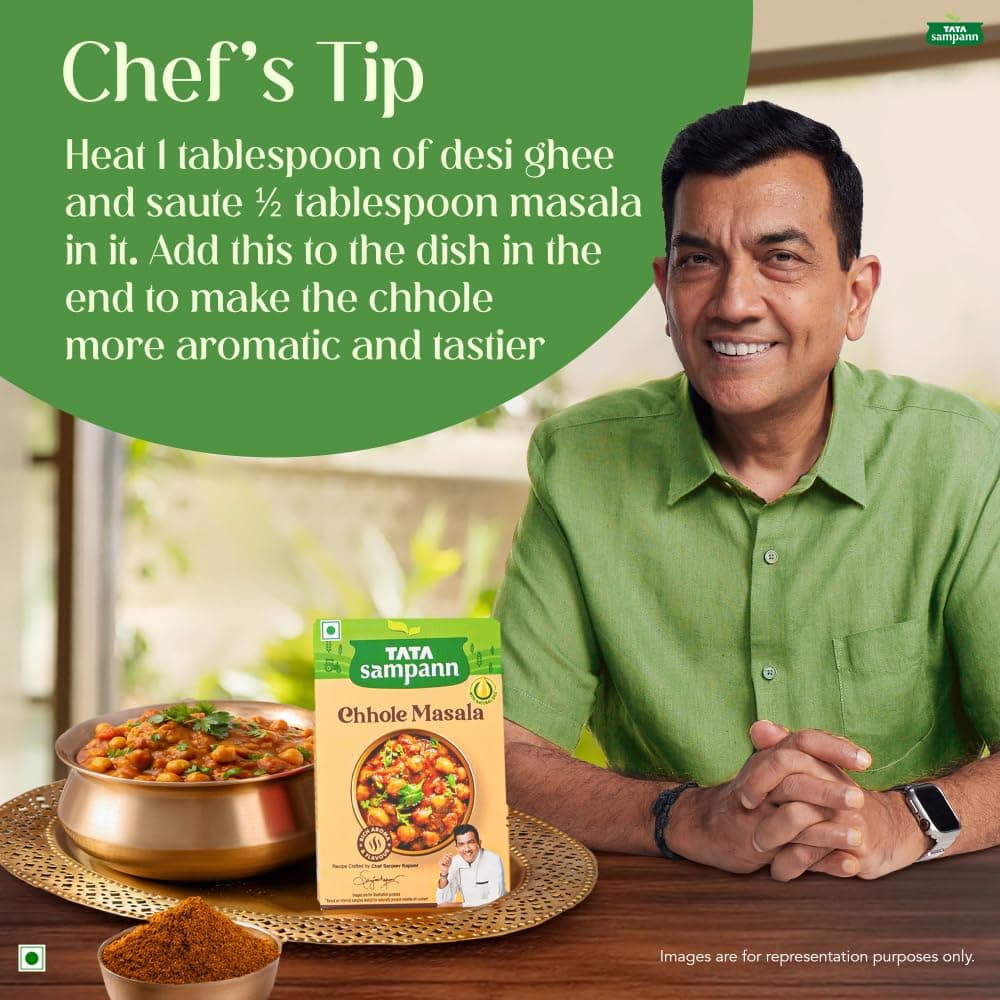 Tata Sampann Chhole Masala with Natural Oils, 100g, Chole Masala Powder, Crafted by Chef Sanjeev Kapoor, With Chef’s Exclusive Tip, Rich Aroma & Flavour — image 8
